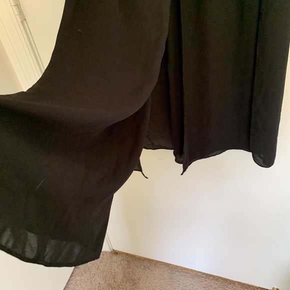 Tahari ASL Timmy Black Wide Leg Chiffon Overlay Pants Sz S NWT - Picture 4 of 8